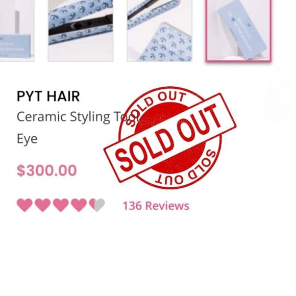 PYT ✦ Ceramic Flat Iron ✦ Blue Eyes Print 1" Plates 450°F Heat Salon-Grade NWT - Picture 2 of 9